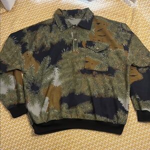 Cabela's Green and Brown Camouflage Casual Button Down Shirt